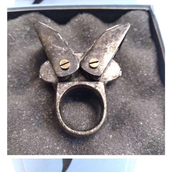 Lanvin, mechanical ring, very massive, aged metal effect - Picture 9 of 10